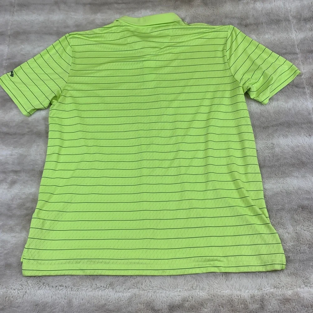 Callaway Opti-Dri Golf Polo Shirt Mens XL Neon Lime Green Black Striped SU26626 - Picture 7 of 8